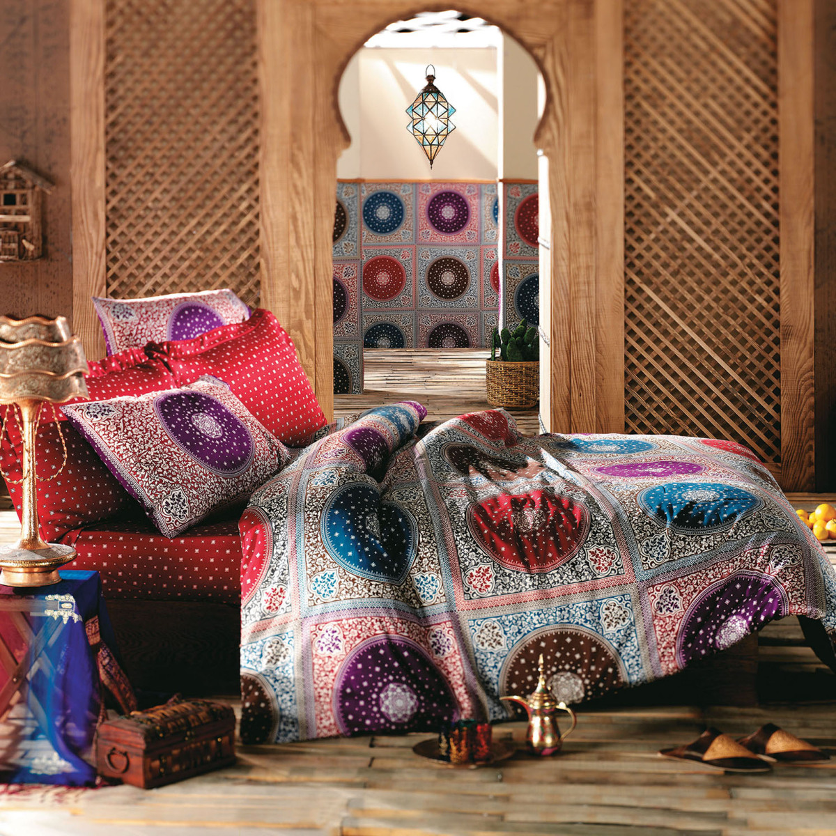 Arabesque Nostalji Pamuk Saten Nevresim Takımı Çift Kişilik - 1