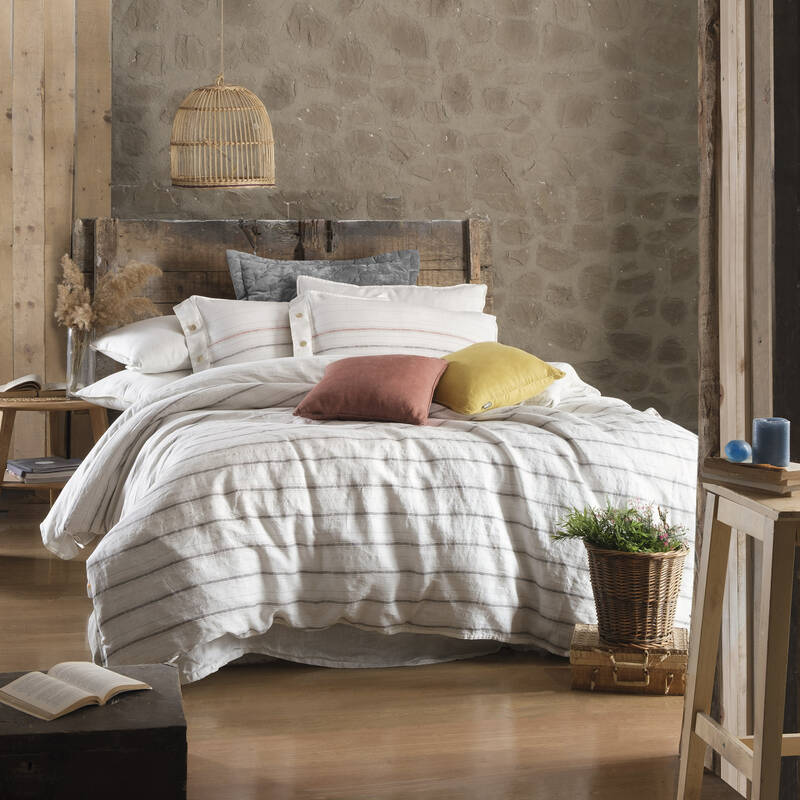 Ares Keten King Size Beyaz Nevresim Takımı - 3