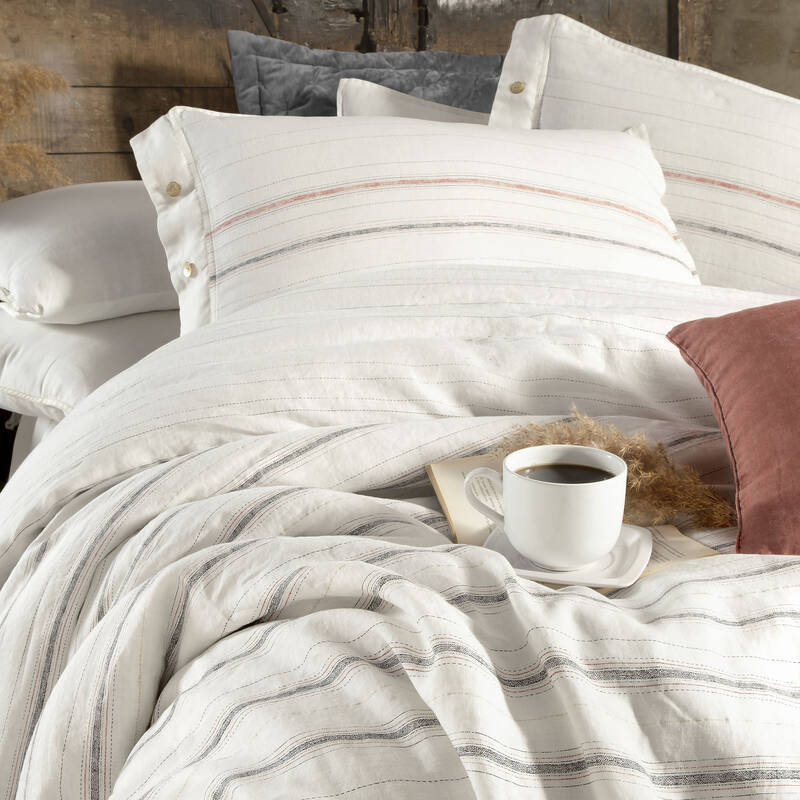 Ares Keten King Size Beyaz Nevresim Takımı - 5