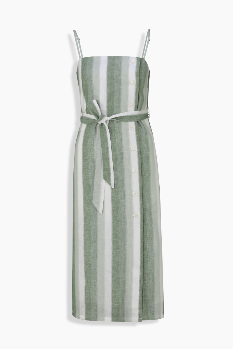 Ariana Çizgili Yeşil Elbise - 1