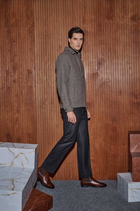 Arta Ekose Desenli Kahverengi Mont - SARAR