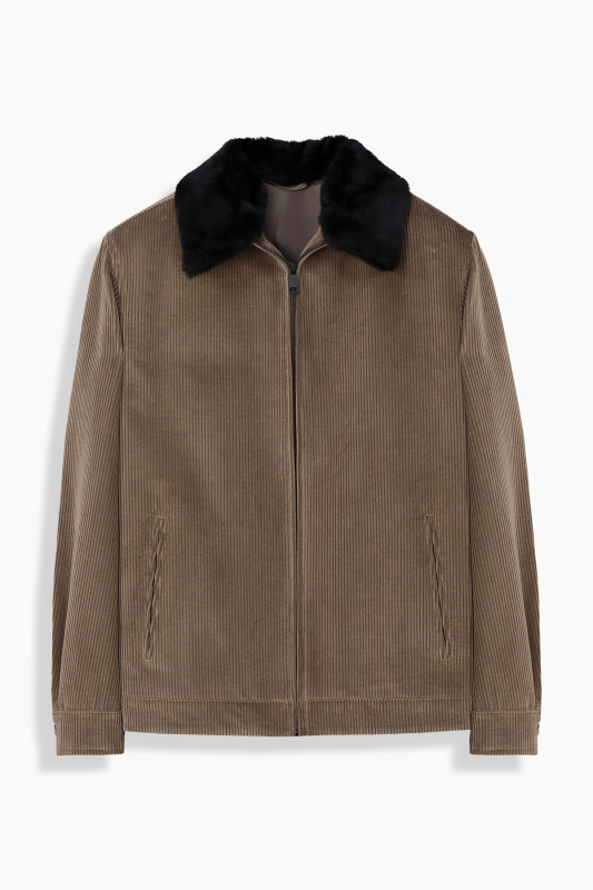 Arta Fitilli Kadife Desenli Kahverengi Mont - SARAR