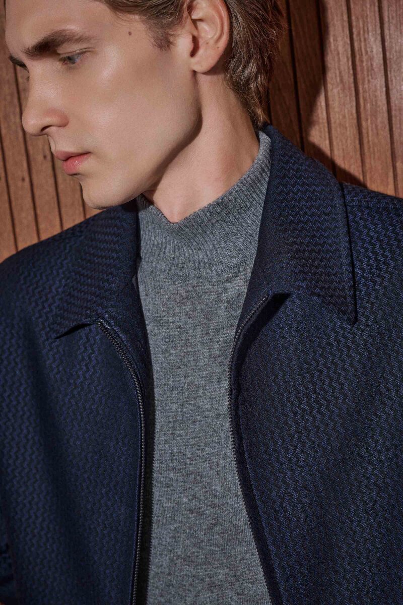 Arta Regular Fit Çizgili Lacivert Mont - 1