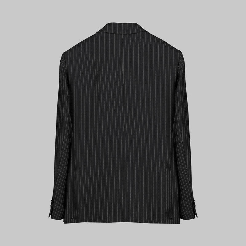 Artemis Resta Ekstra Slim Çizgili Siyah Takım Elbise - 2