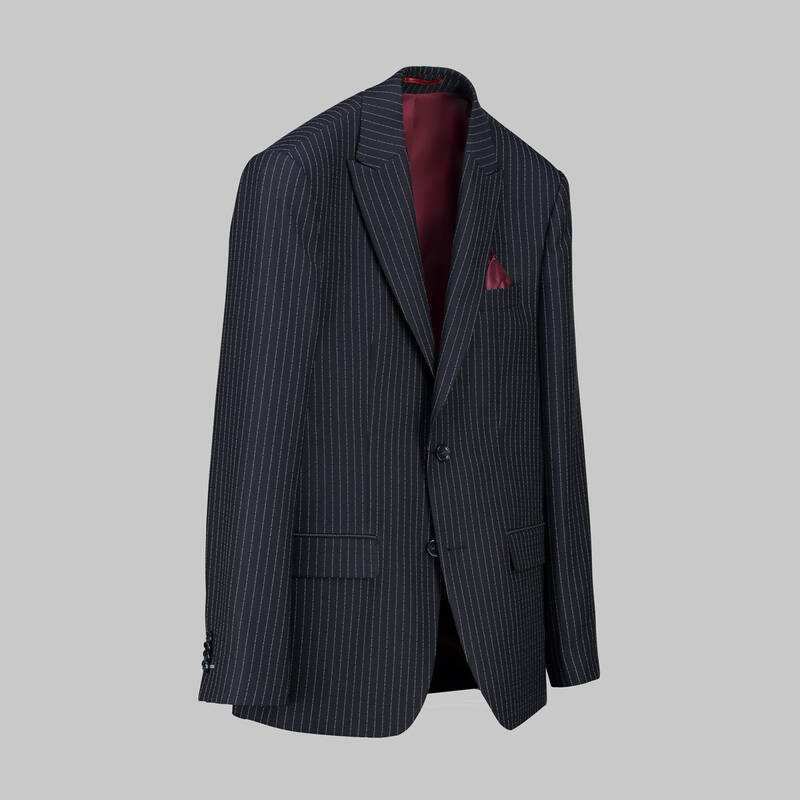 Artemis Resta Ekstra Slim Çizgili Lacivert Takım Elbise - 2