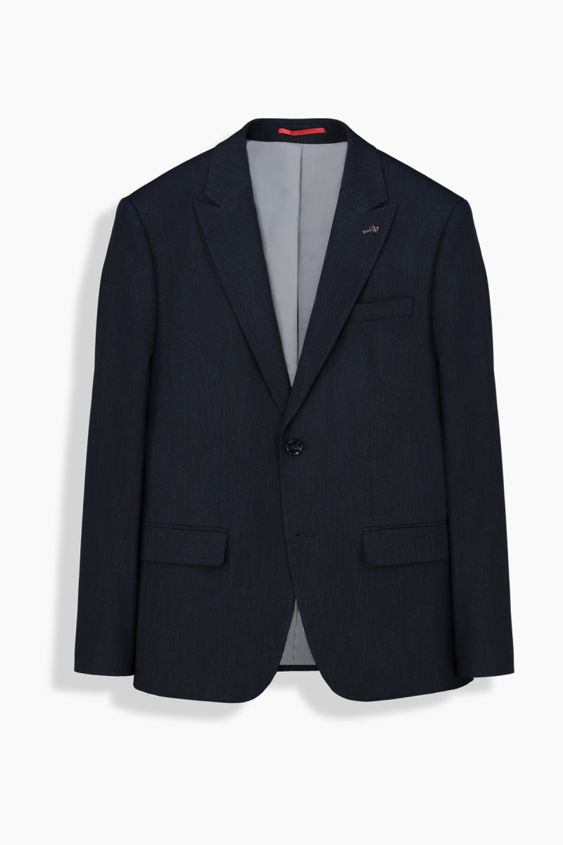 Artemis Resta Slim İnce Çizgili Lacivert Takım Elbise - 2