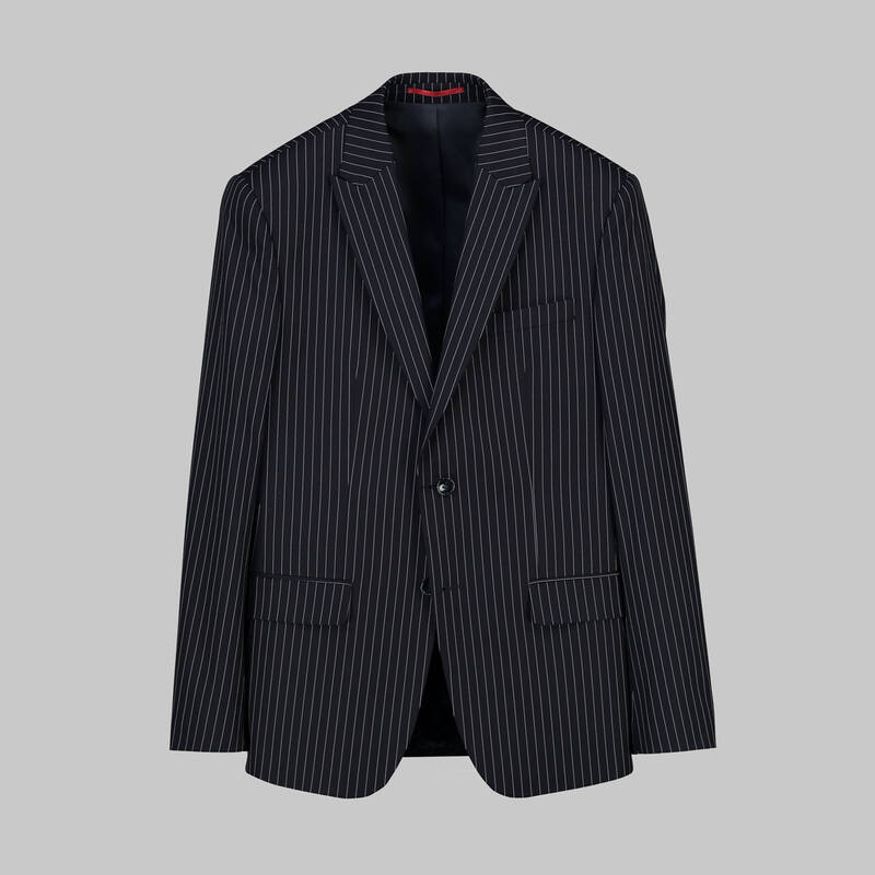 Artemis Resta Ekstra Slim Fit Çizgili Lacivert Takım - 1