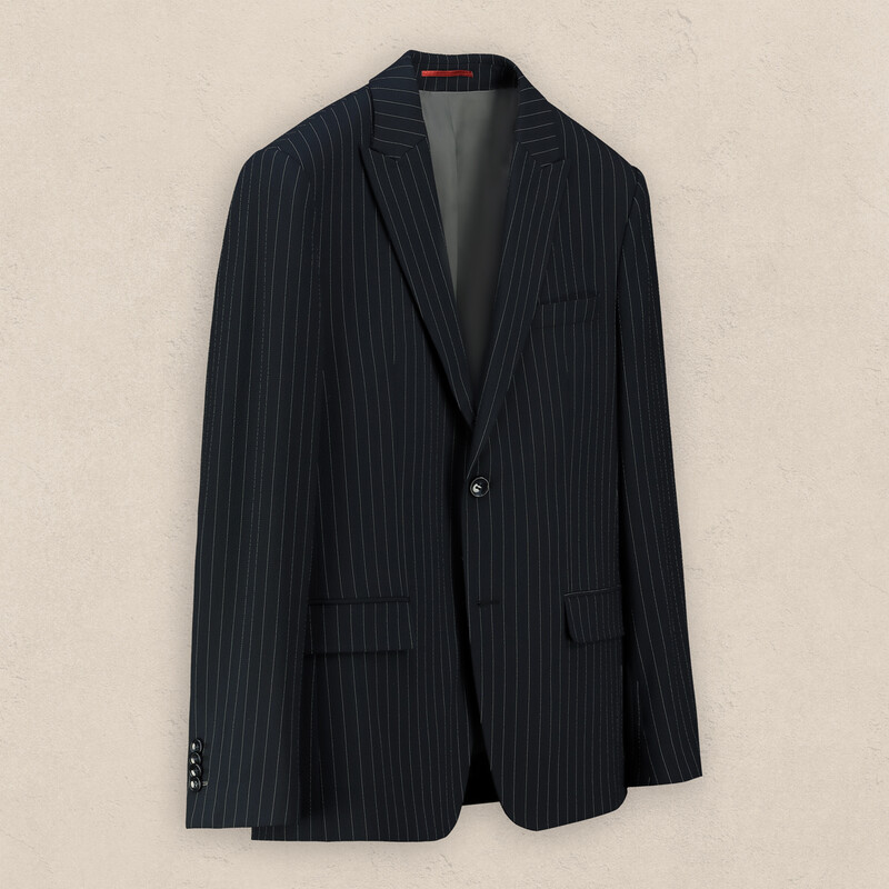 Artemis Siduri Slim Fit Çizgili Lacivert Takım Elbise 