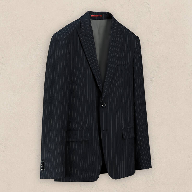 Artemis Siduri Slim Fit Çizgili Lacivert Takım Elbise - 1