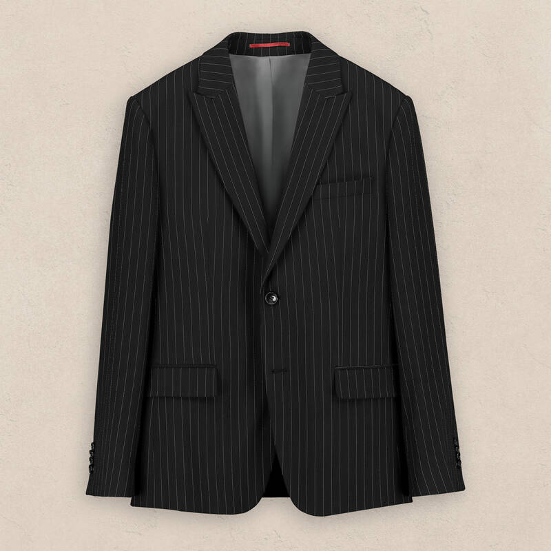 Artemis Siduri Slim Fit Çizgili Siyah Takım Elbise - 1