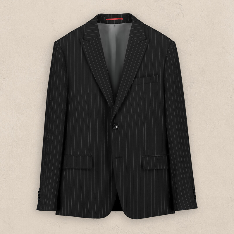 Artemis Siduri Slim Fit Çizgili Siyah Takım Elbise - INTERVIEW