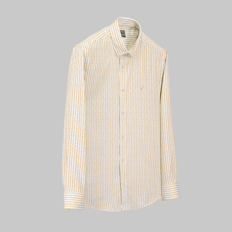 Artos Çizgili Açık Kahverengi Gömlek - 1