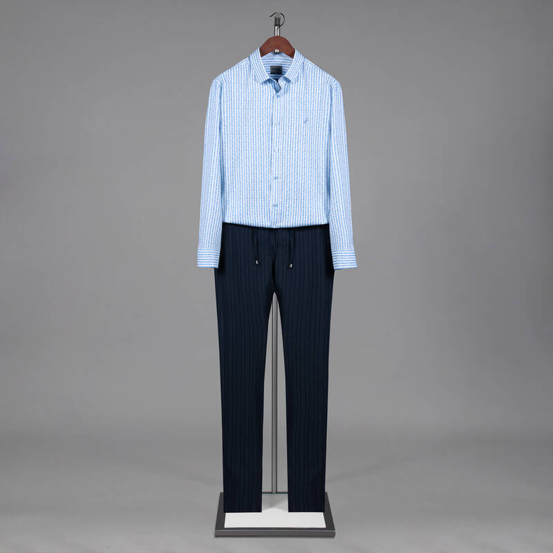 Artos Çizgili Mavi Gömlek - 4