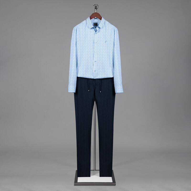 Artos Çizgili Mavi Gömlek - INTERVIEW