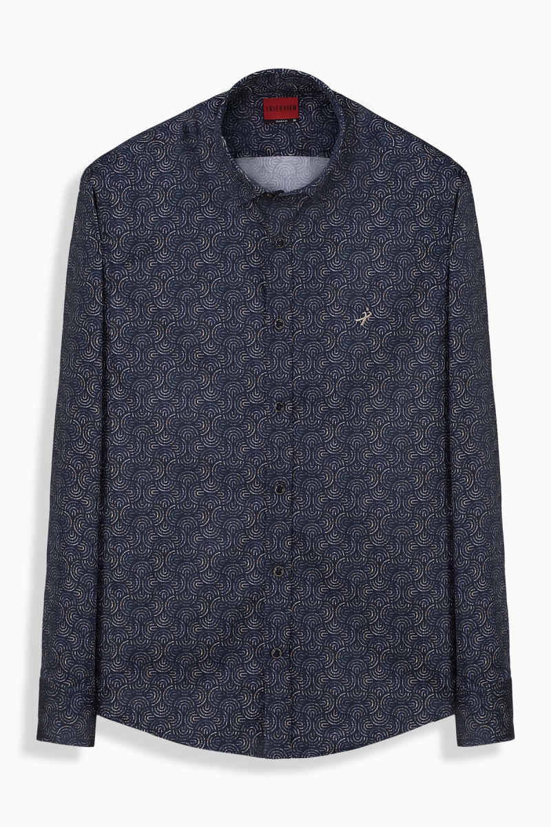 Artos Lacivert Desenli Pamuklu Gömlek - 1