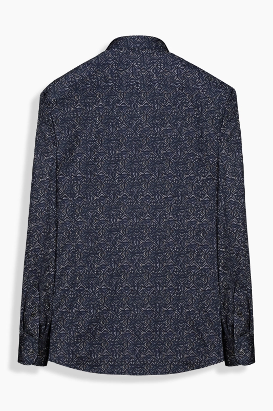 Artos Lacivert Desenli Pamuklu Gömlek - INTERVIEW