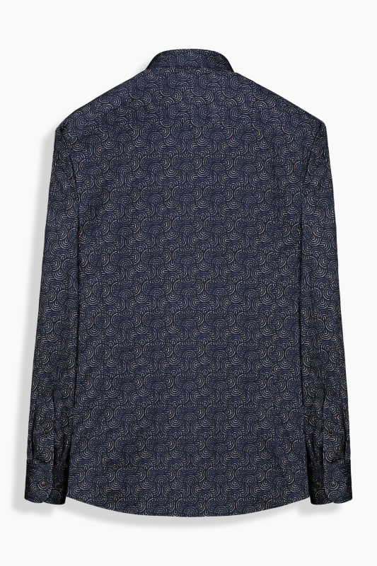 Artos Lacivert Desenli Pamuklu Gömlek - INTERVIEW