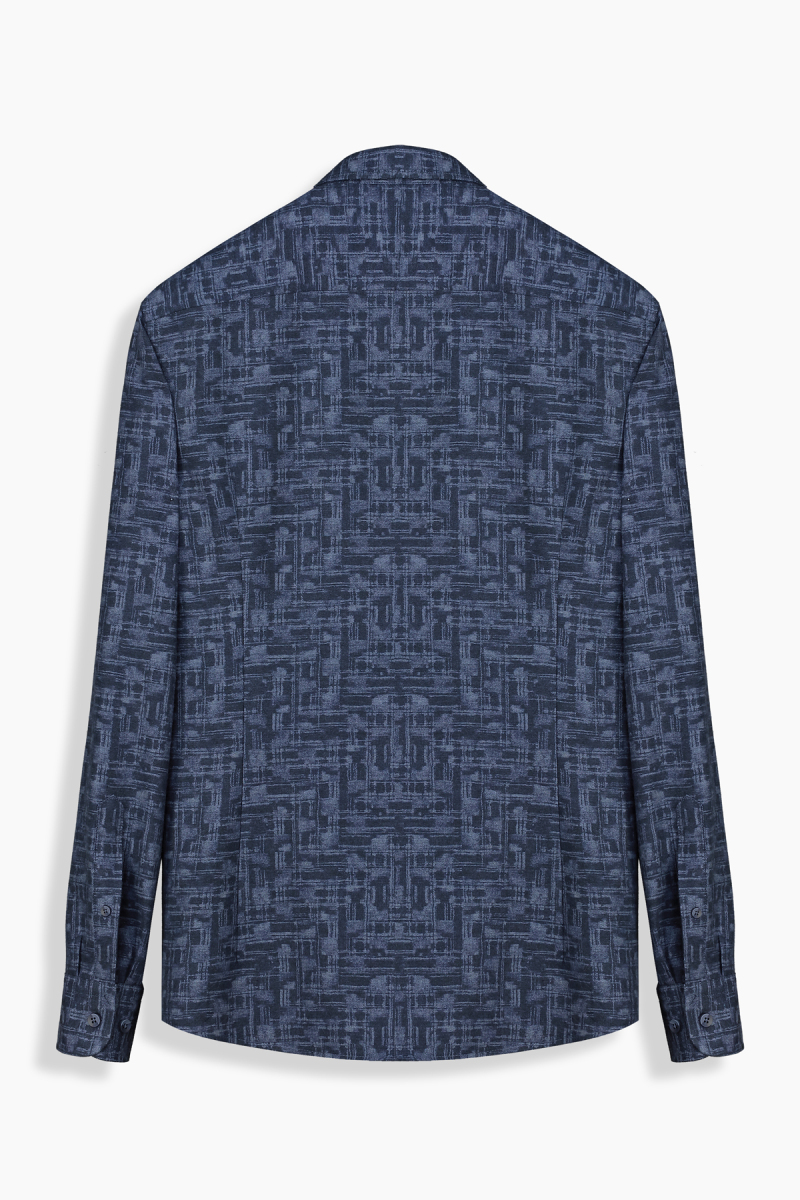 Artos Pamuklu İndigo Mavi Desenli Gömlek - 2