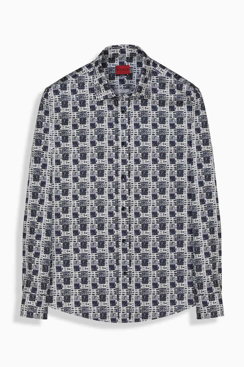 Artos Pamuklu Lacivert Desenli Gömlek - 1