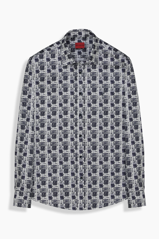 Artos Pamuklu Lacivert Desenli Gömlek 