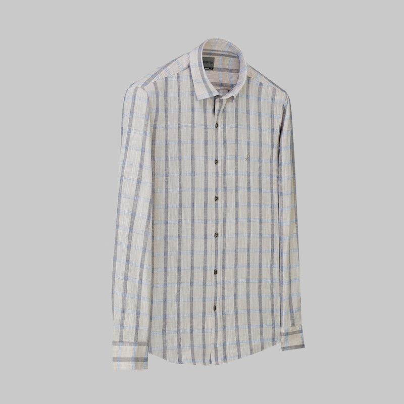 Artos Kare Desen Kahverengi Gömlek 