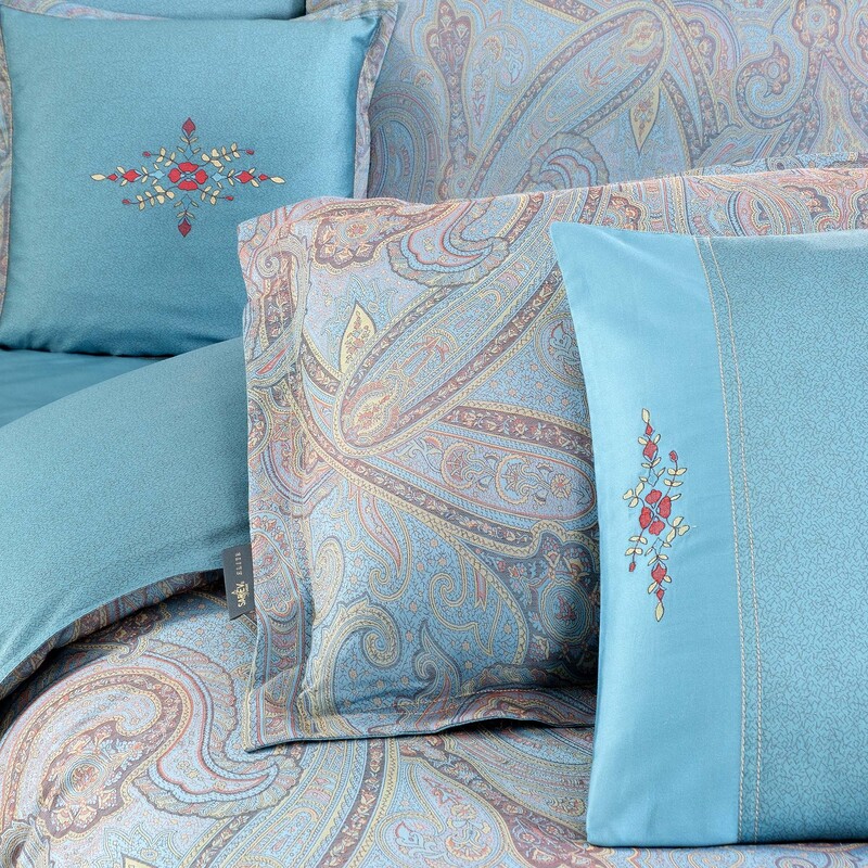 Athena Jakarlı King Size Mavi Nevresim Takımı - SAREV