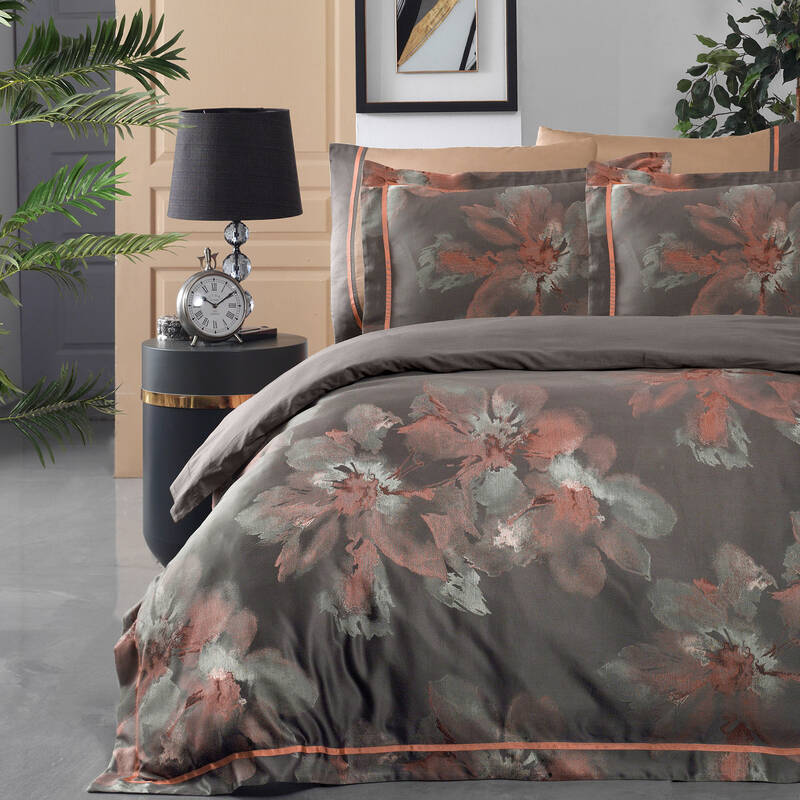 Atlas Jakarlı Nevresim Takımı King Size Bakır - 1