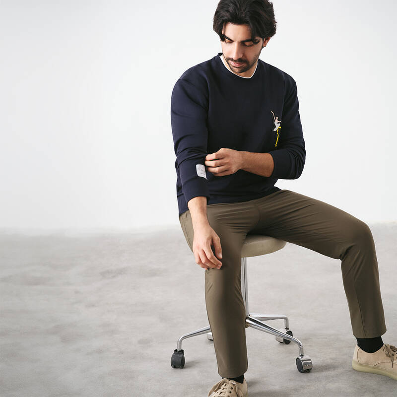 O Yaka Balerin Tasarım Lacivert Sweatshirt - 2