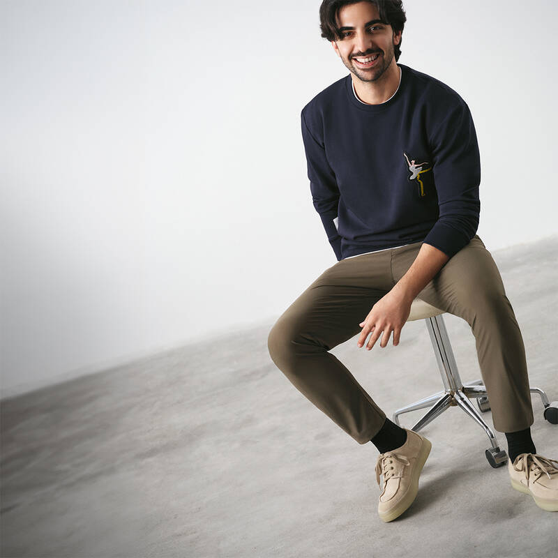 O Yaka Balerin Tasarım Lacivert Sweatshirt - 1