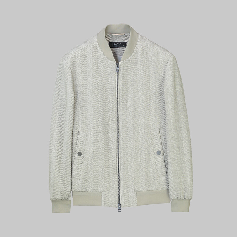 Bascom Çizgili Açık Gri Mont 