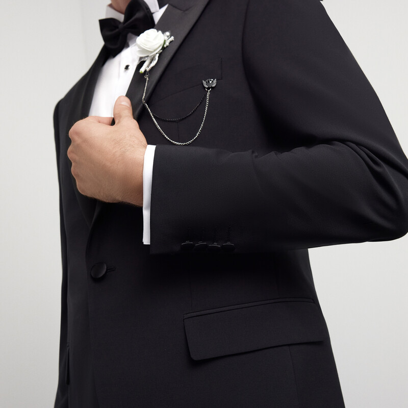 Berardi Nomos Sabit Yaka Slim Fit Siyah Smokin - SARAR