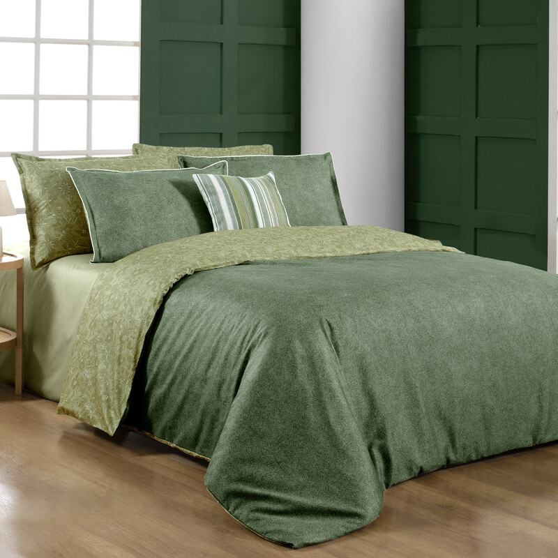Berlina Saten King Size Yeşil Nevresim Takımı 