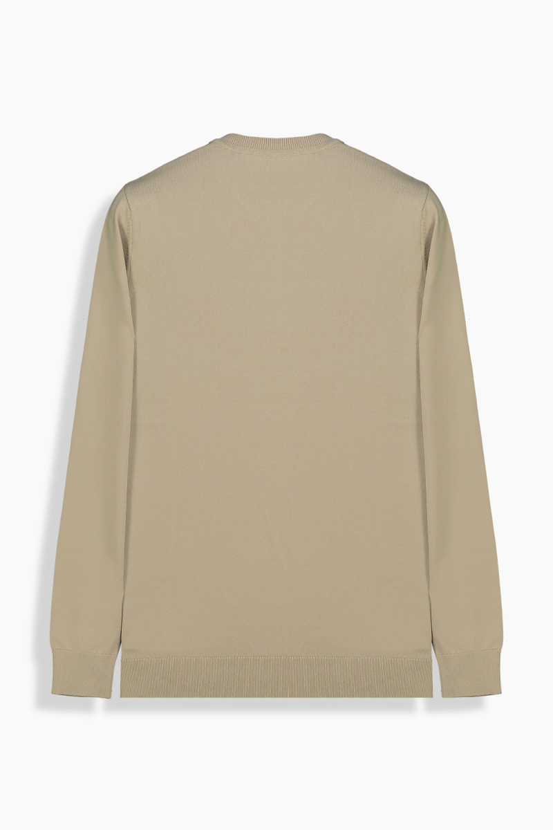 Bisiklet Yaka Açık Bej Triko - 2