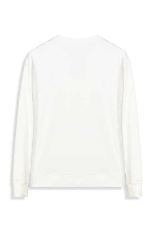 Bisiklet Yaka Beyaz Erkek Sweatshirt - INTERVIEW (1)