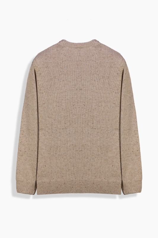 Bisiklet Yaka Dokulu Camel Triko Kazak - INTERVIEW