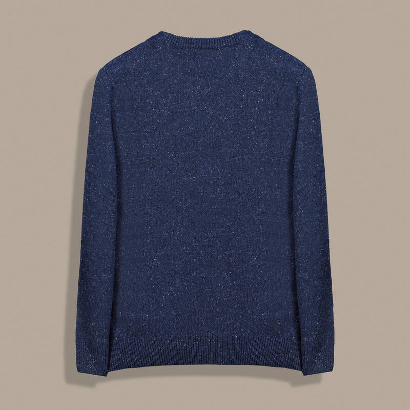 Bisiklet Yaka Dokulu Lacivert Triko Kazak - 2