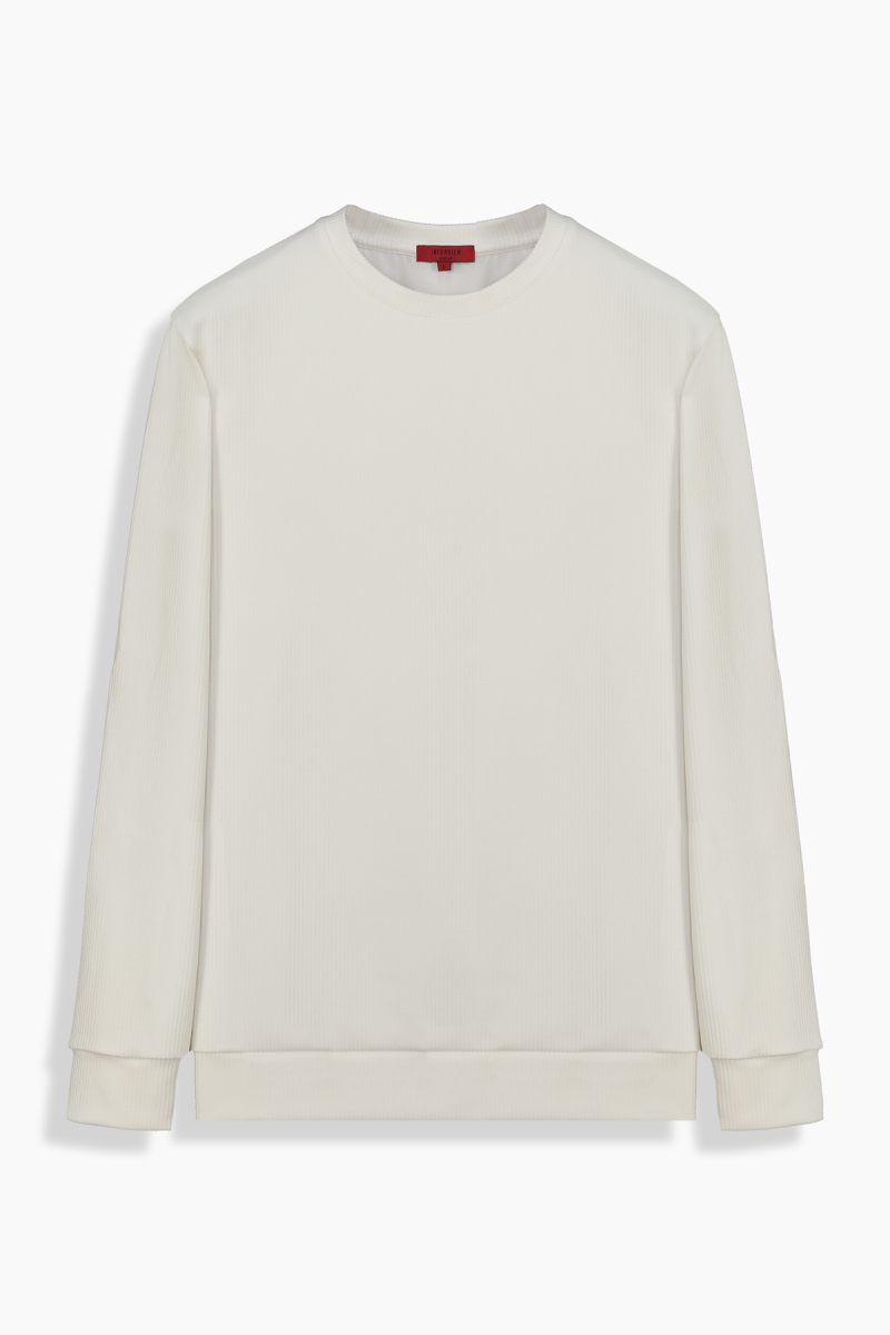 Bisiklet Yaka Ekru Casual Swatshirt - 1