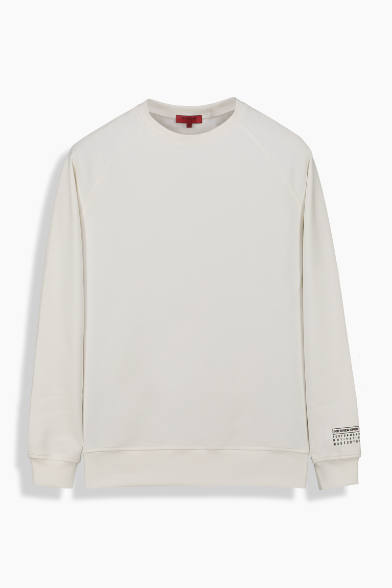 Bisiklet Yaka Ekru Sweatshirt - 1