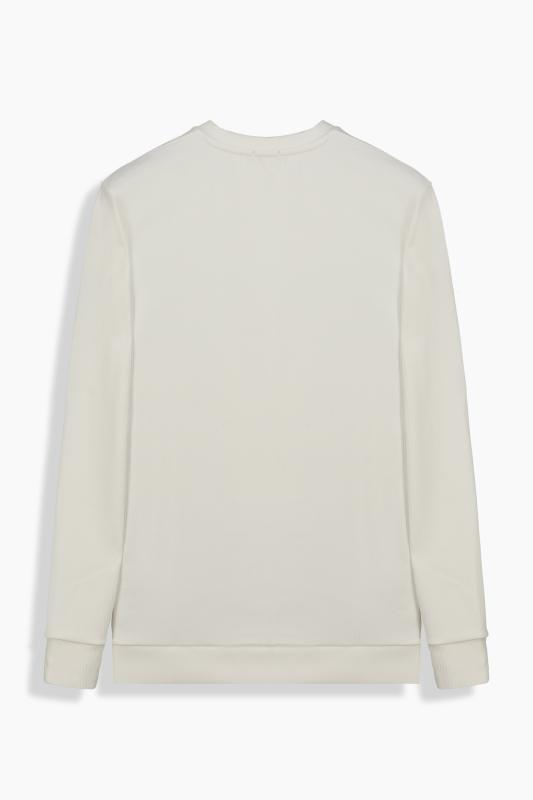 Bisiklet Yaka Erkek Ekru Swatshirt - INTERVIEW