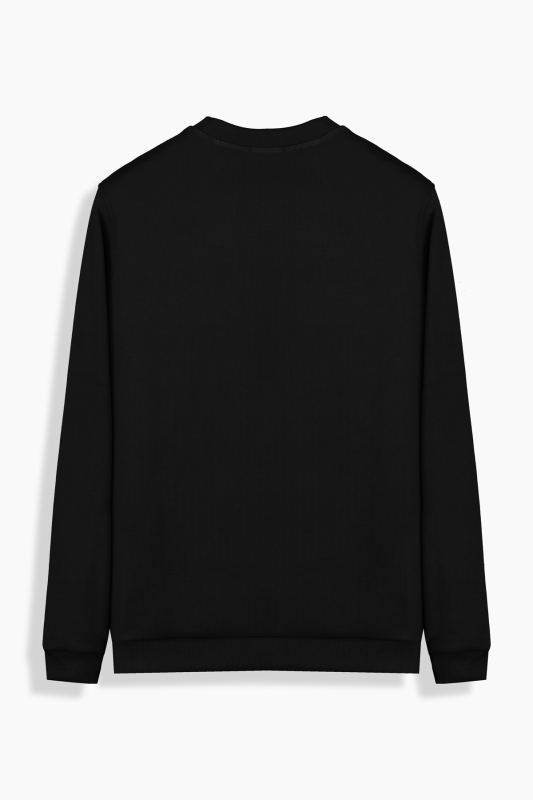 Bisiklet Yaka Erkek Siyah Sweatshirt - INTERVIEW (1)