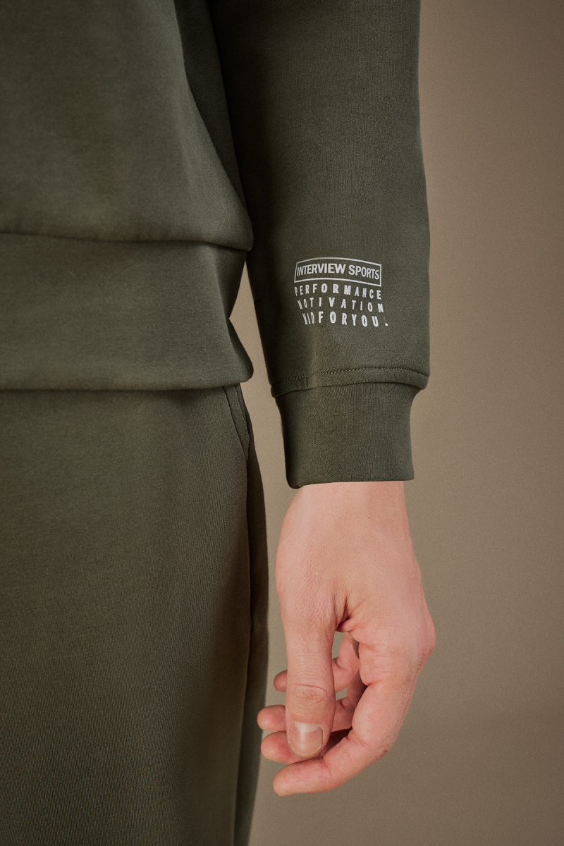 Bisiklet Yaka Haki Sweatshirt - 2