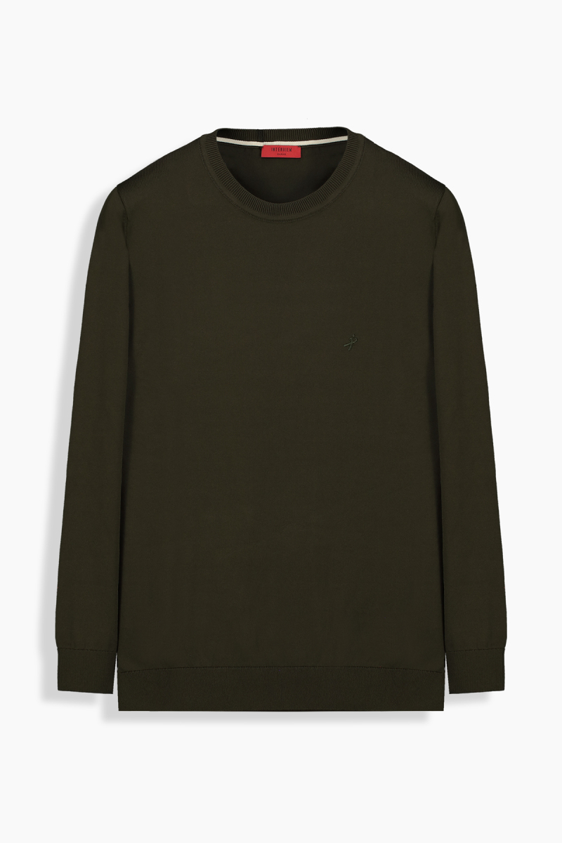 Bisiklet Yaka Haki Triko - 1