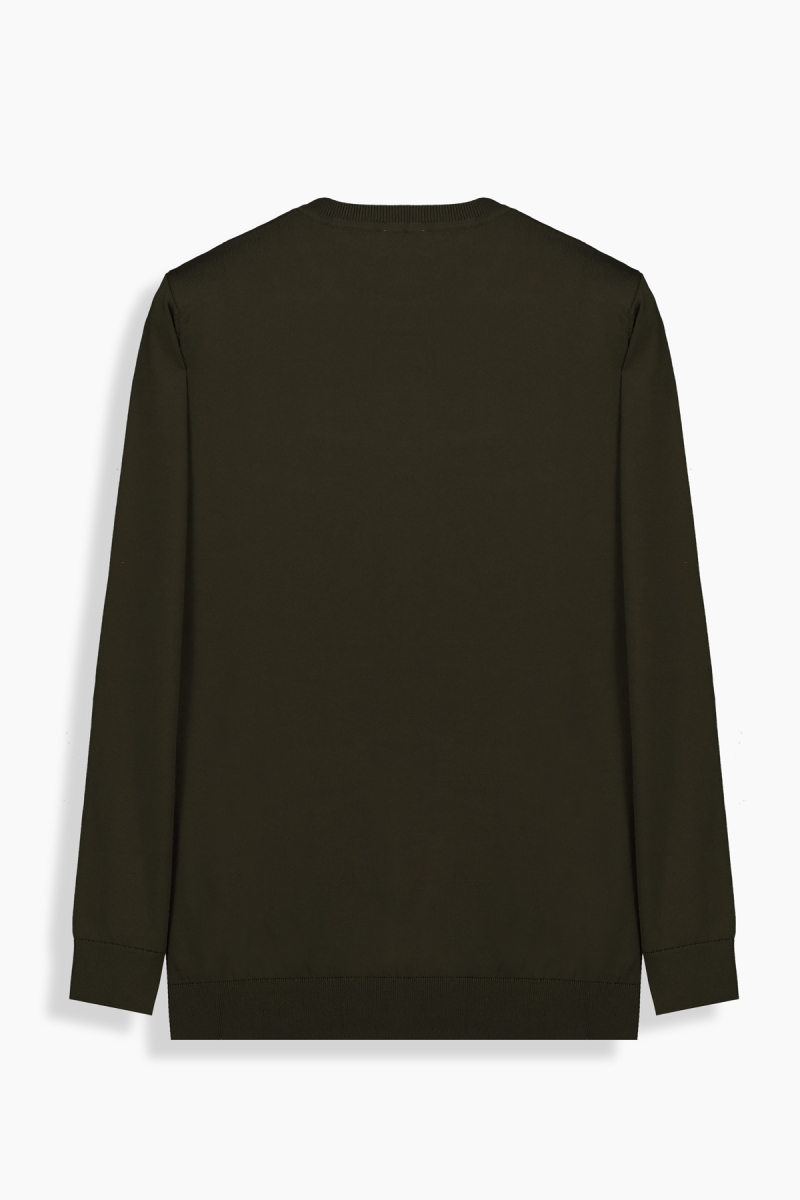 Bisiklet Yaka Haki Triko - 2