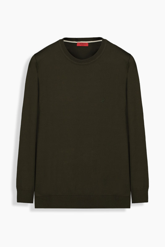 Bisiklet Yaka Haki Triko 