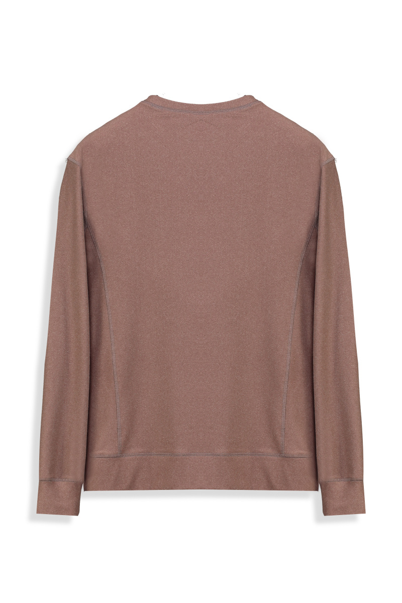 Bisiklet Yaka Kahverengi Erkek Sweatshirt - 2