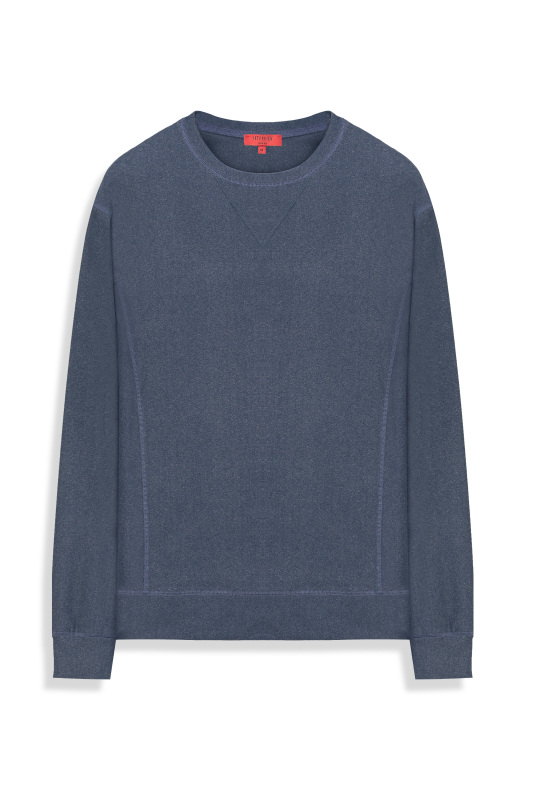 Bisiklet Yaka Lacivert Erkek Sweatshirt 