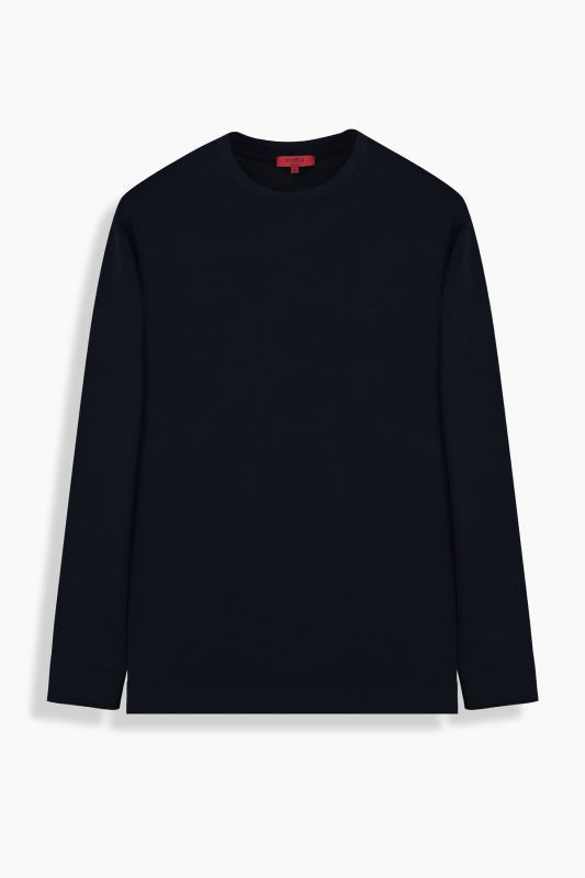 Bisiklet Yaka Lacivert Sweatshirt - INTERVIEW