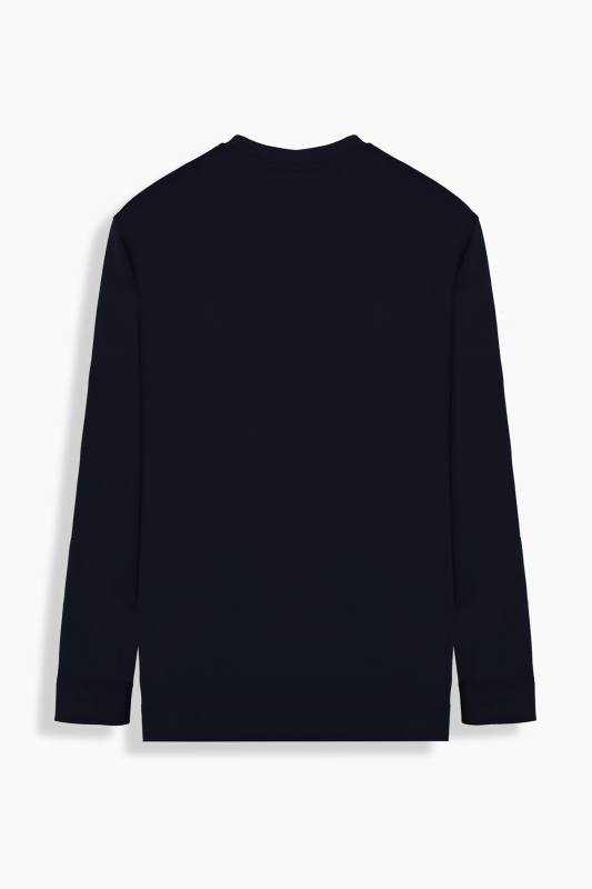 Bisiklet Yaka Lacivert Sweatshirt - INTERVIEW