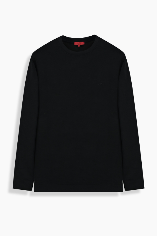 Bisiklet Yaka Siyah Sweatshirt 