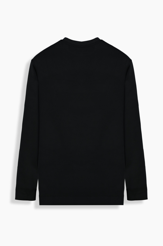 Bisiklet Yaka Siyah Sweatshirt - INTERVIEW